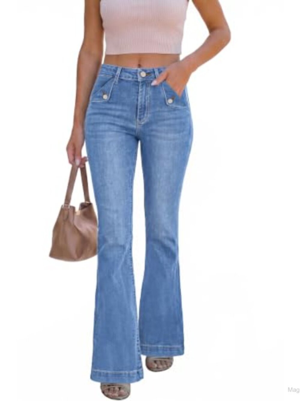 High Waisted Flare Jeans Stretch Bootcut Denim Casual